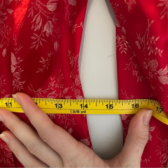 NWT Marnie West Vintage Satin Feeling Floral Red Pearl Button Dress Women’s 6 - Picture 14 of 14